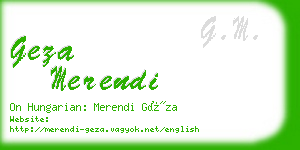 geza merendi business card